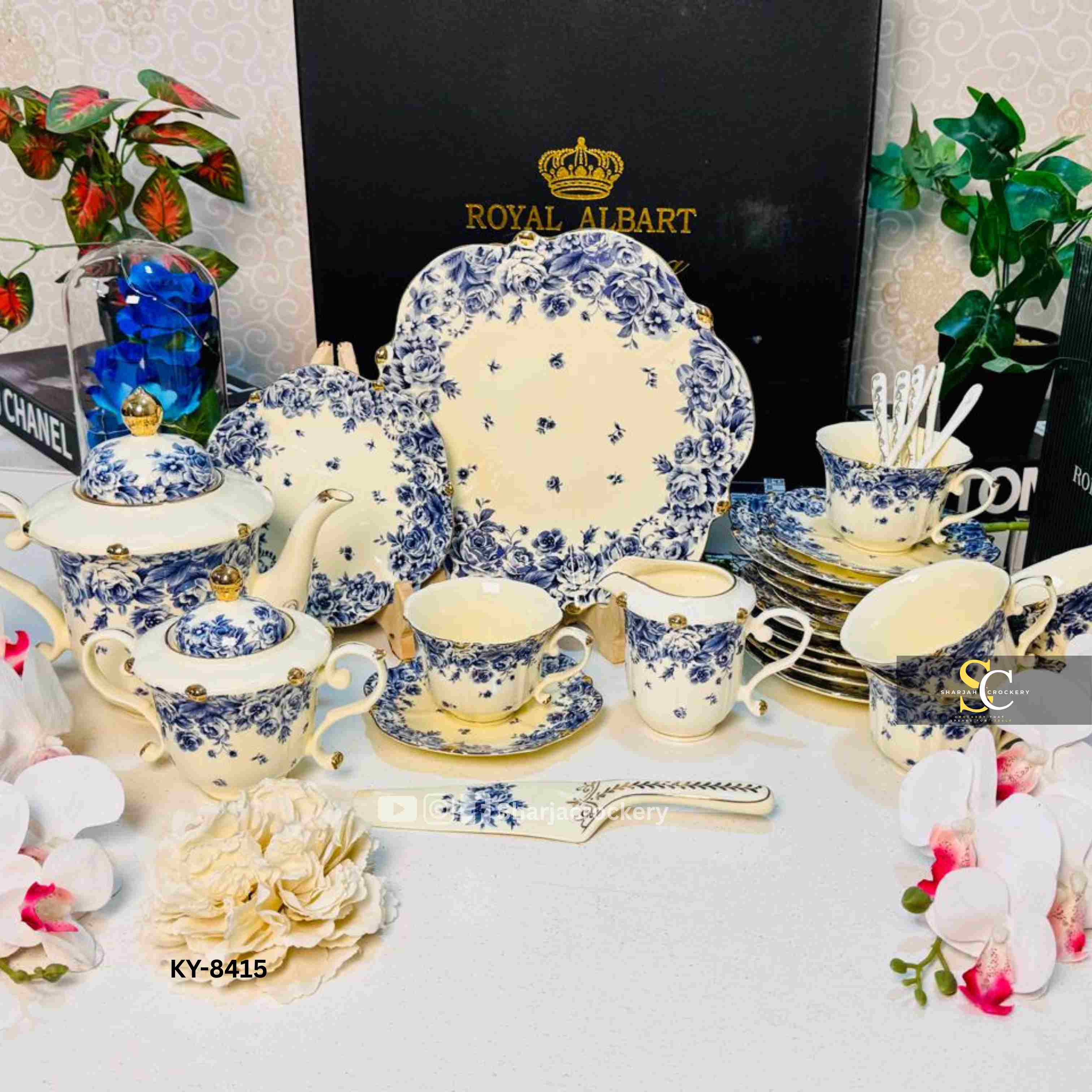 Royal Albart 32-Piece Floral High Tea Set Collection
