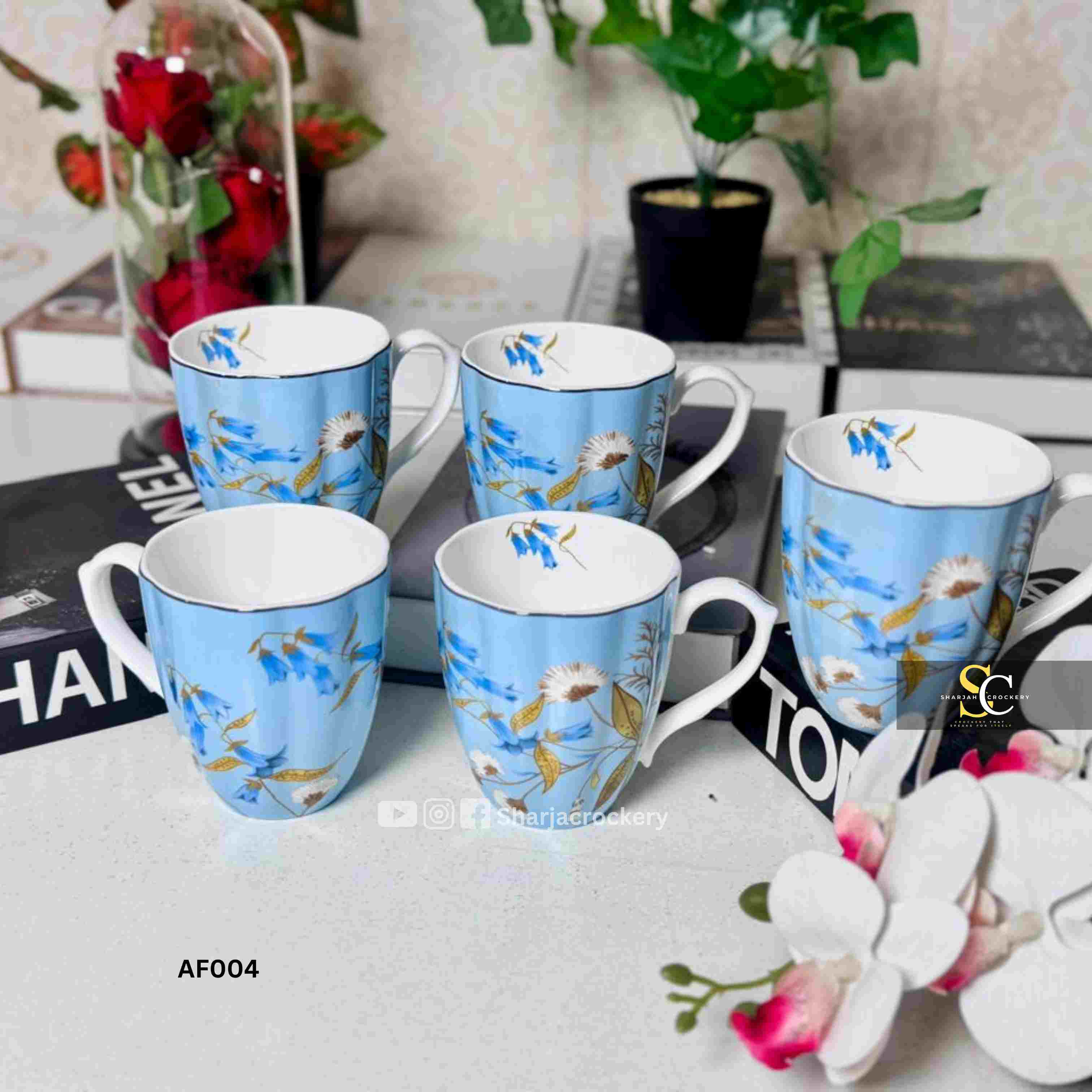 Elegant Single Mugs Collection 8 Beautiful Floral Designs. Elegant Coffee & Tea Mugs
