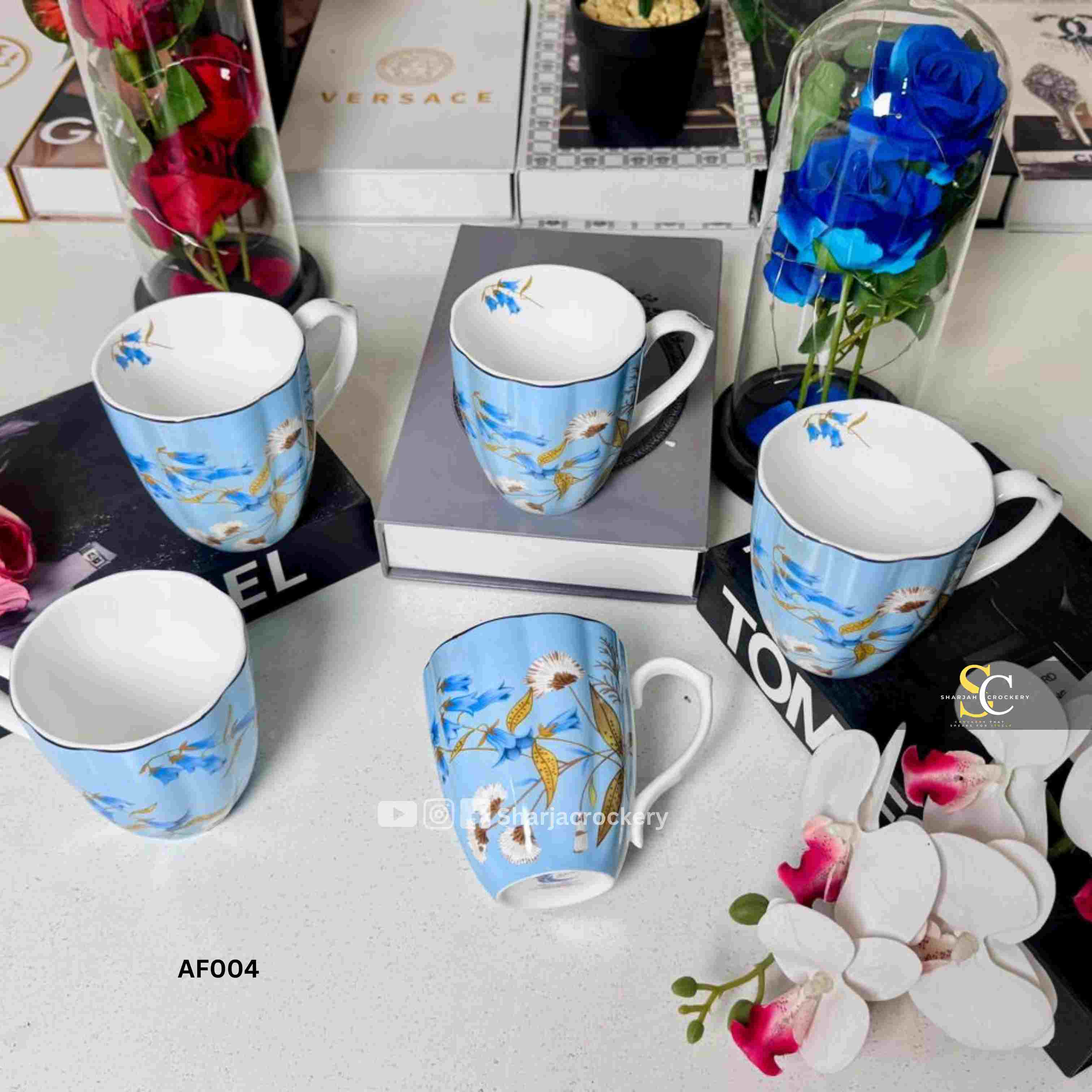 Elegant Single Mugs Collection 8 Beautiful Floral Designs. Elegant Coffee & Tea Mugs