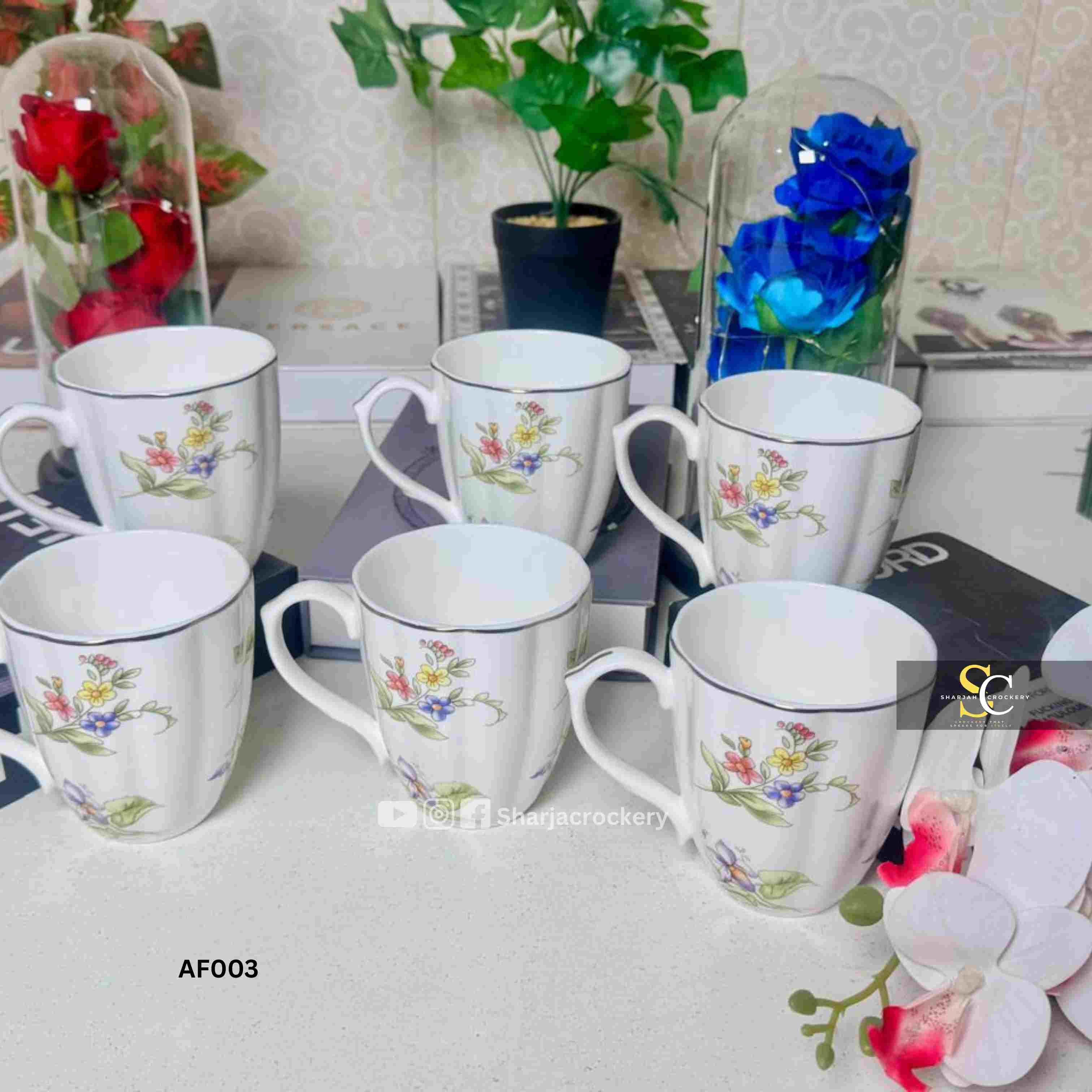 Elegant Single Mugs Collection 8 Beautiful Floral Designs. Elegant Coffee & Tea Mugs