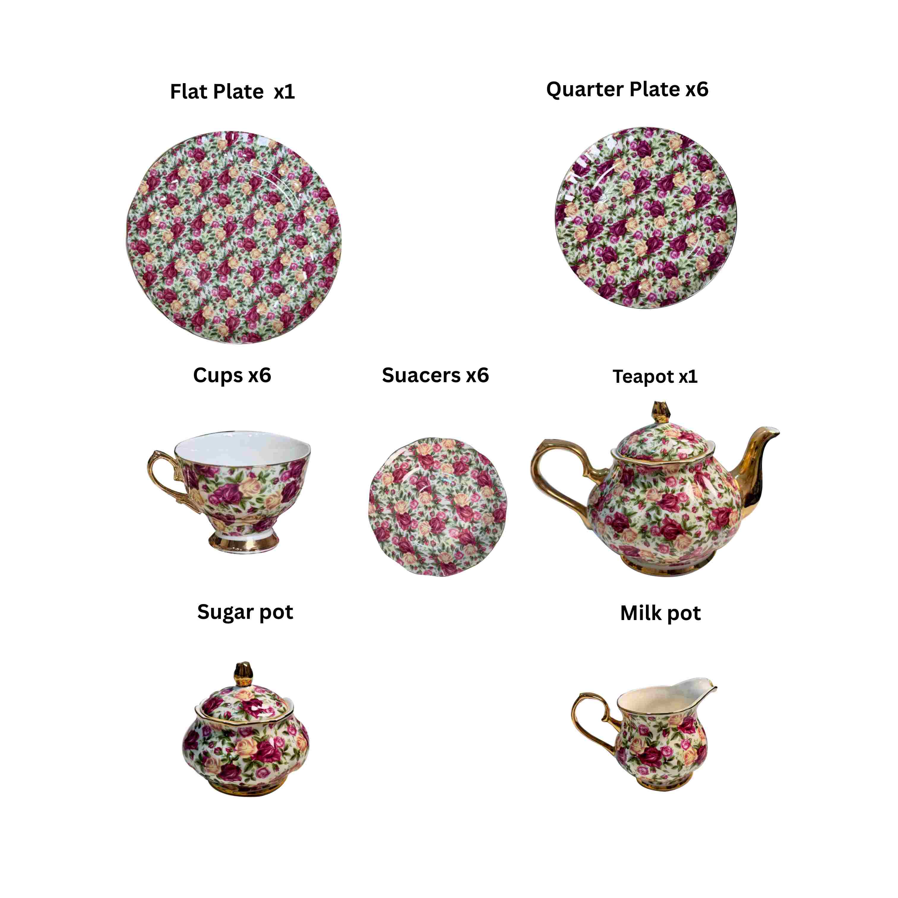 Royal Albart 24-Piece Floral High Tea Set Collection 🌸