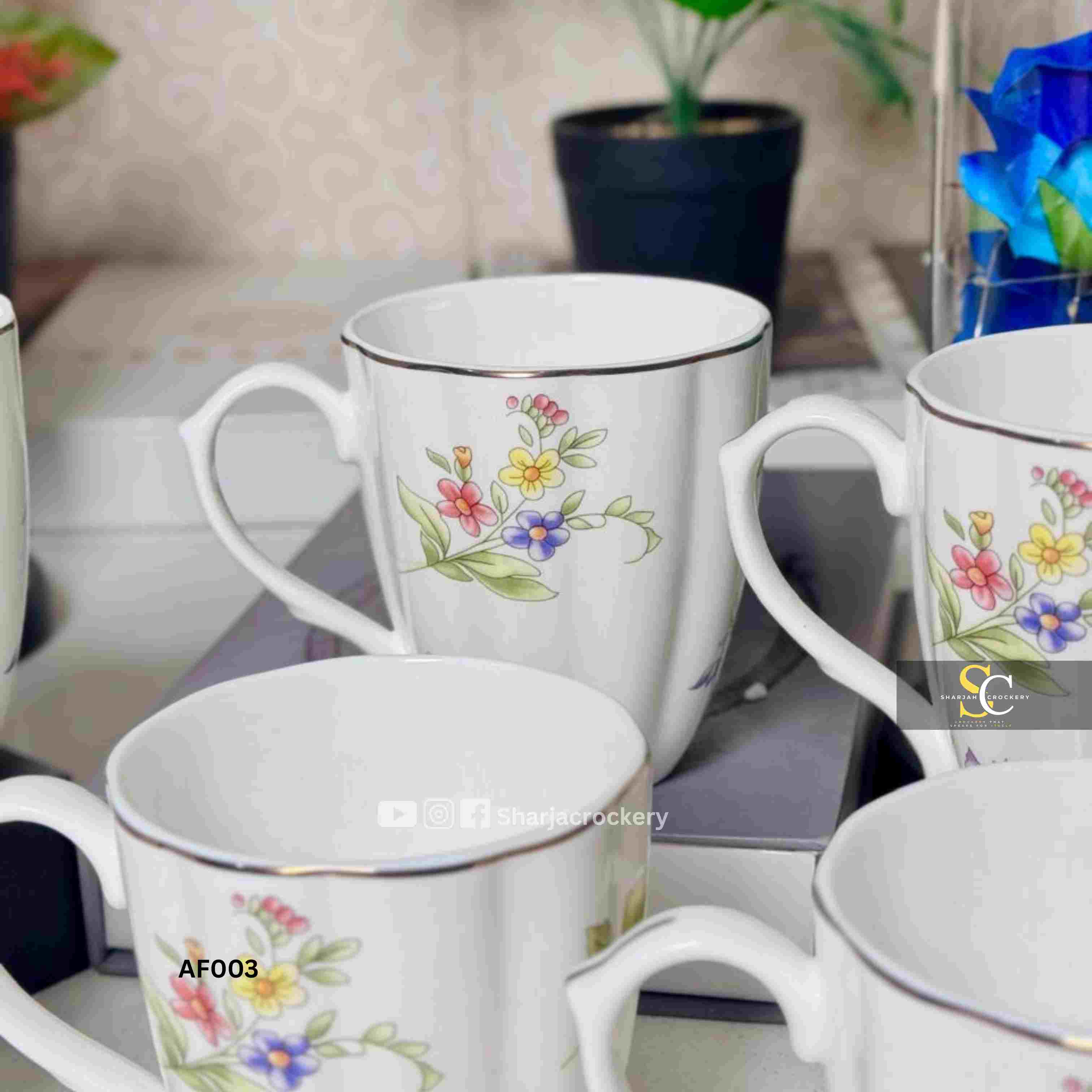 Elegant Single Mugs Collection 8 Beautiful Floral Designs. Elegant Coffee & Tea Mugs