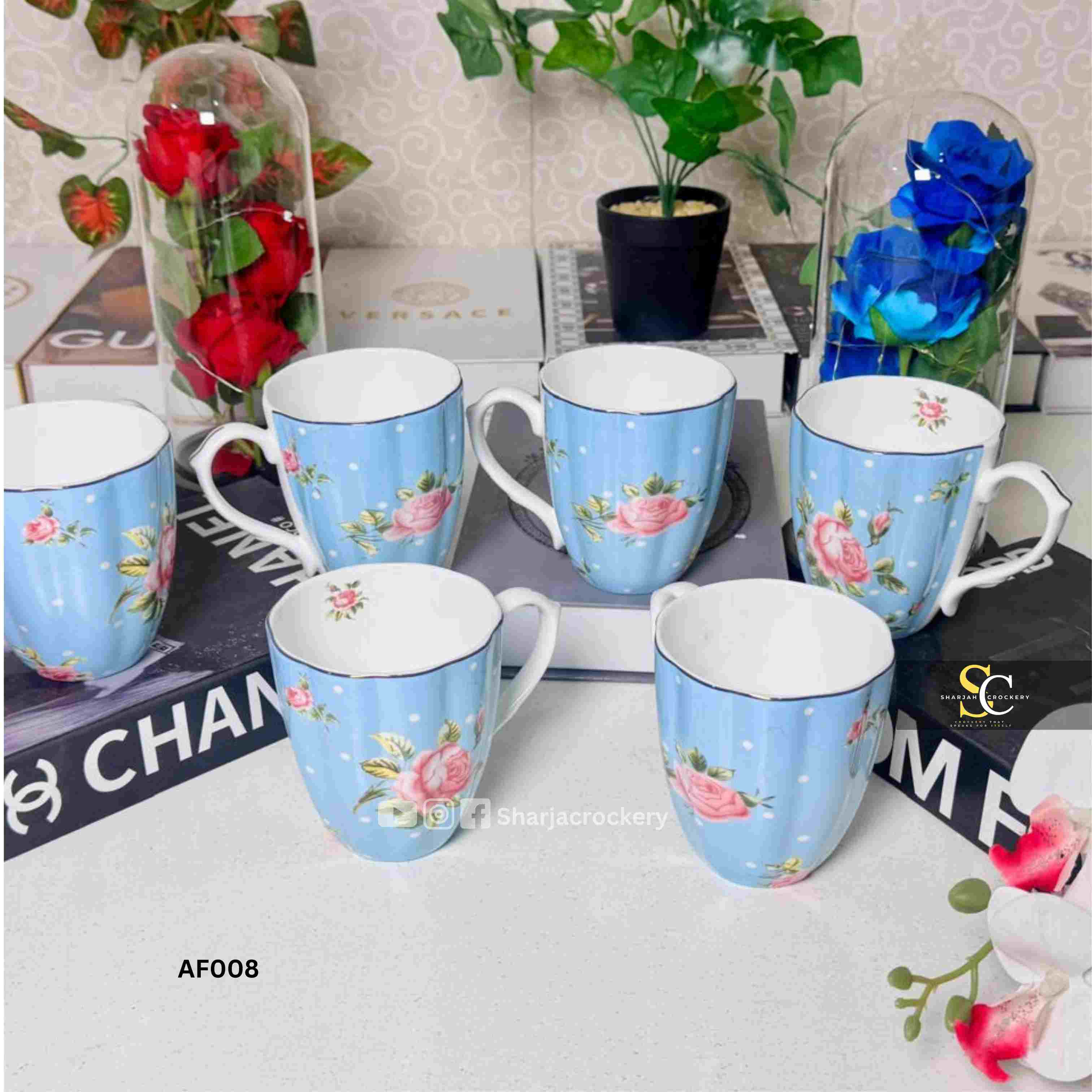 Elegant Single Mugs Collection 8 Beautiful Floral Designs. Elegant Coffee & Tea Mugs