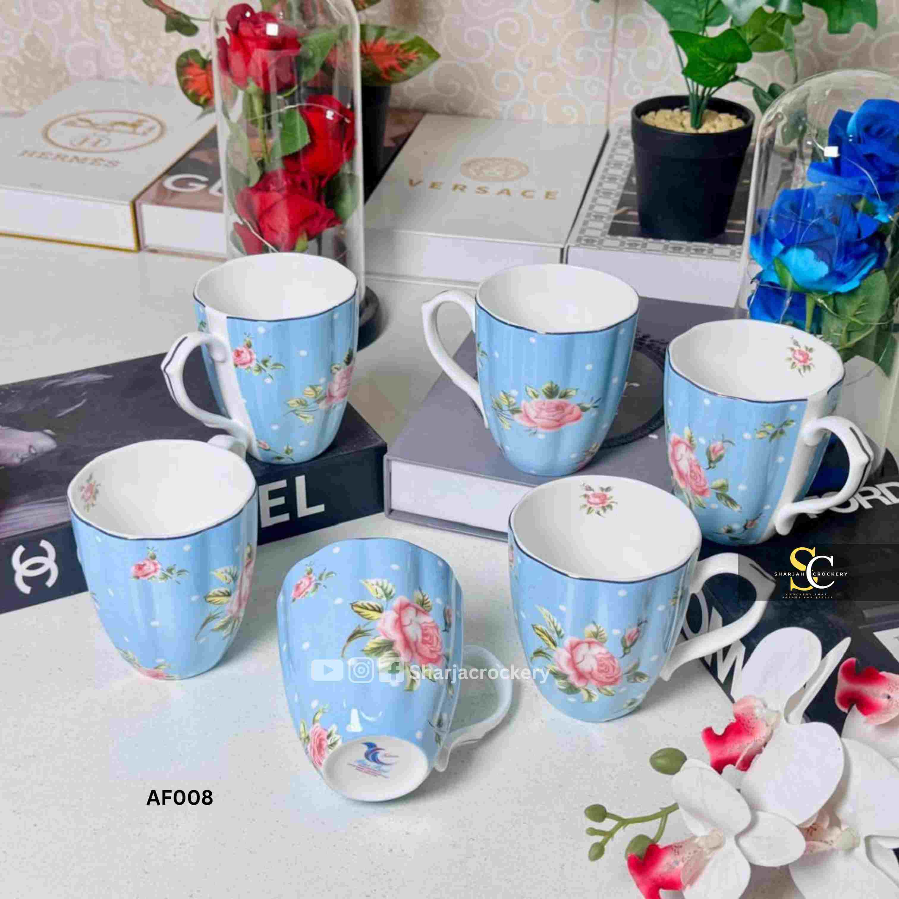 Elegant Single Mugs Collection 8 Beautiful Floral Designs. Elegant Coffee & Tea Mugs