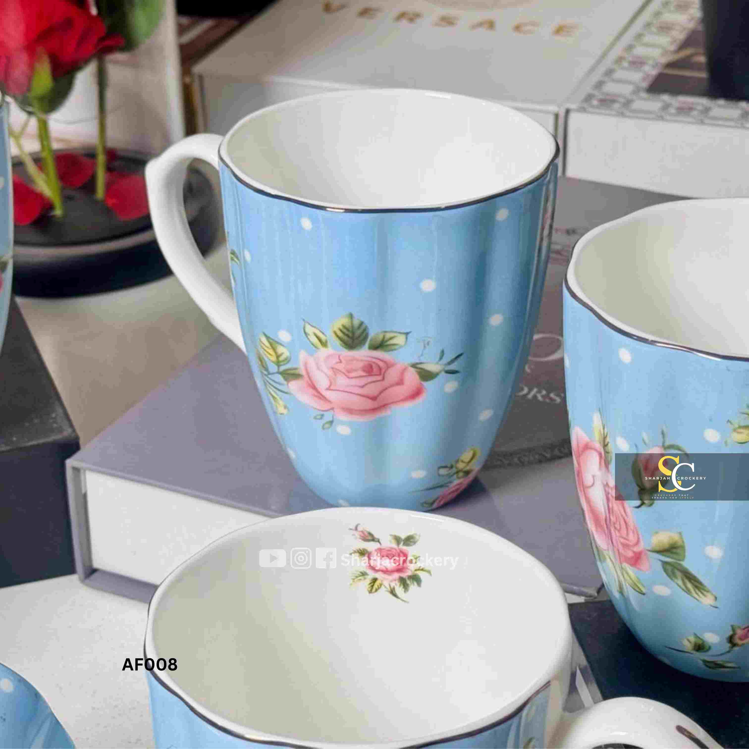 Elegant Single Mugs Collection 8 Beautiful Floral Designs. Elegant Coffee & Tea Mugs