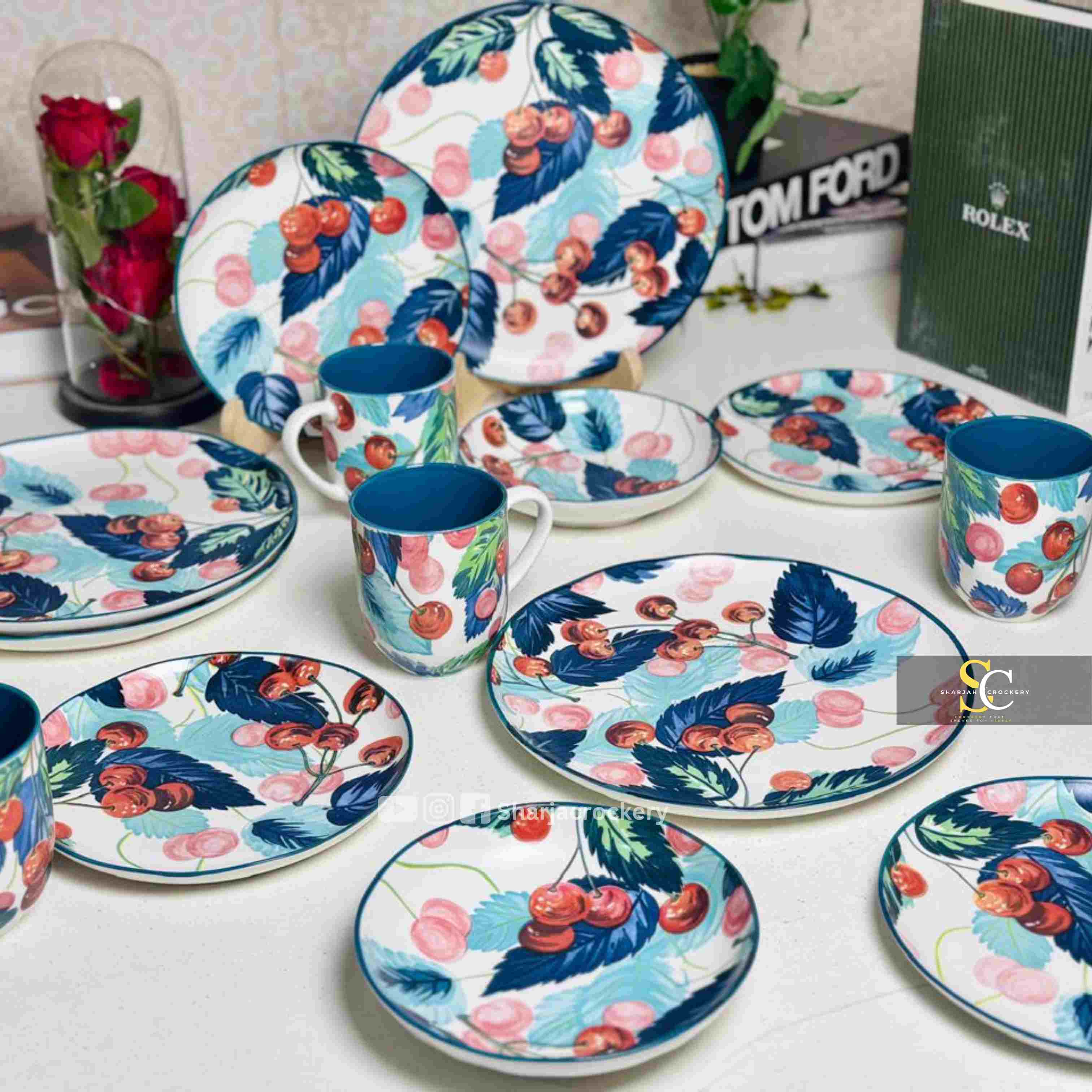 6-Piece Breakfast Sets  Cherry Delight & Monochrome Floral