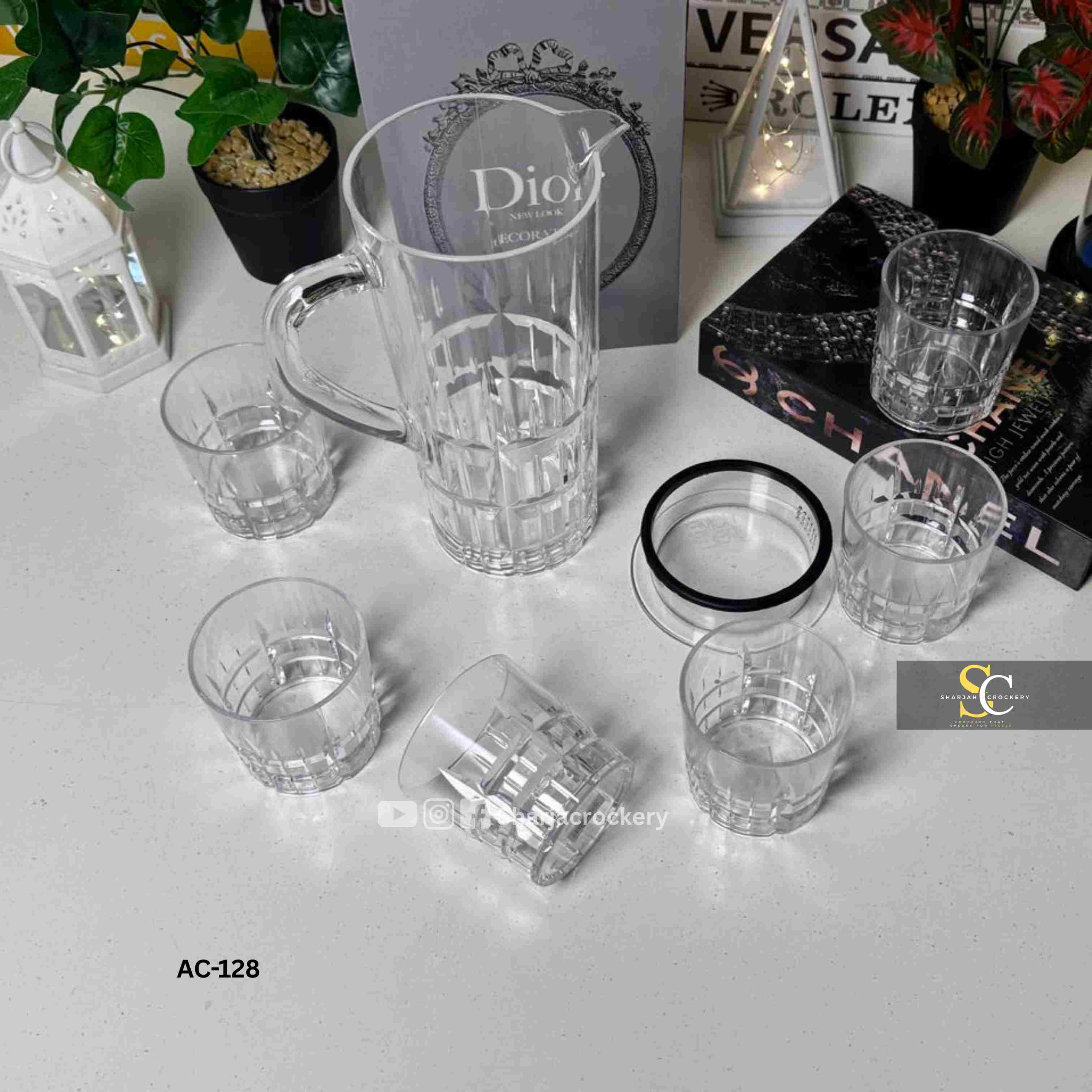 7-Piece Acrylic Water Set (Jug & 6 Glasses)