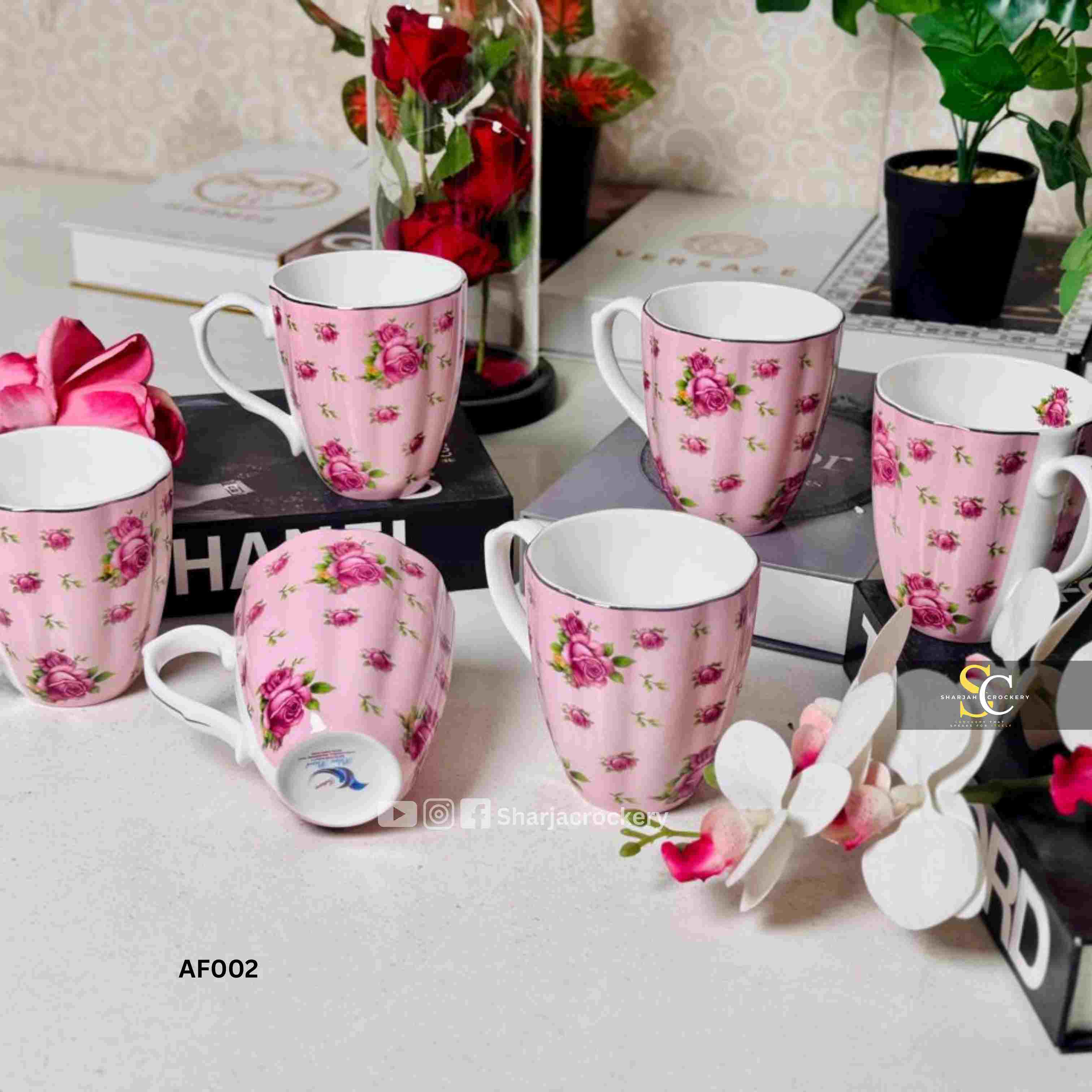 Elegant Single Mugs Collection 8 Beautiful Floral Designs. Elegant Coffee & Tea Mugs