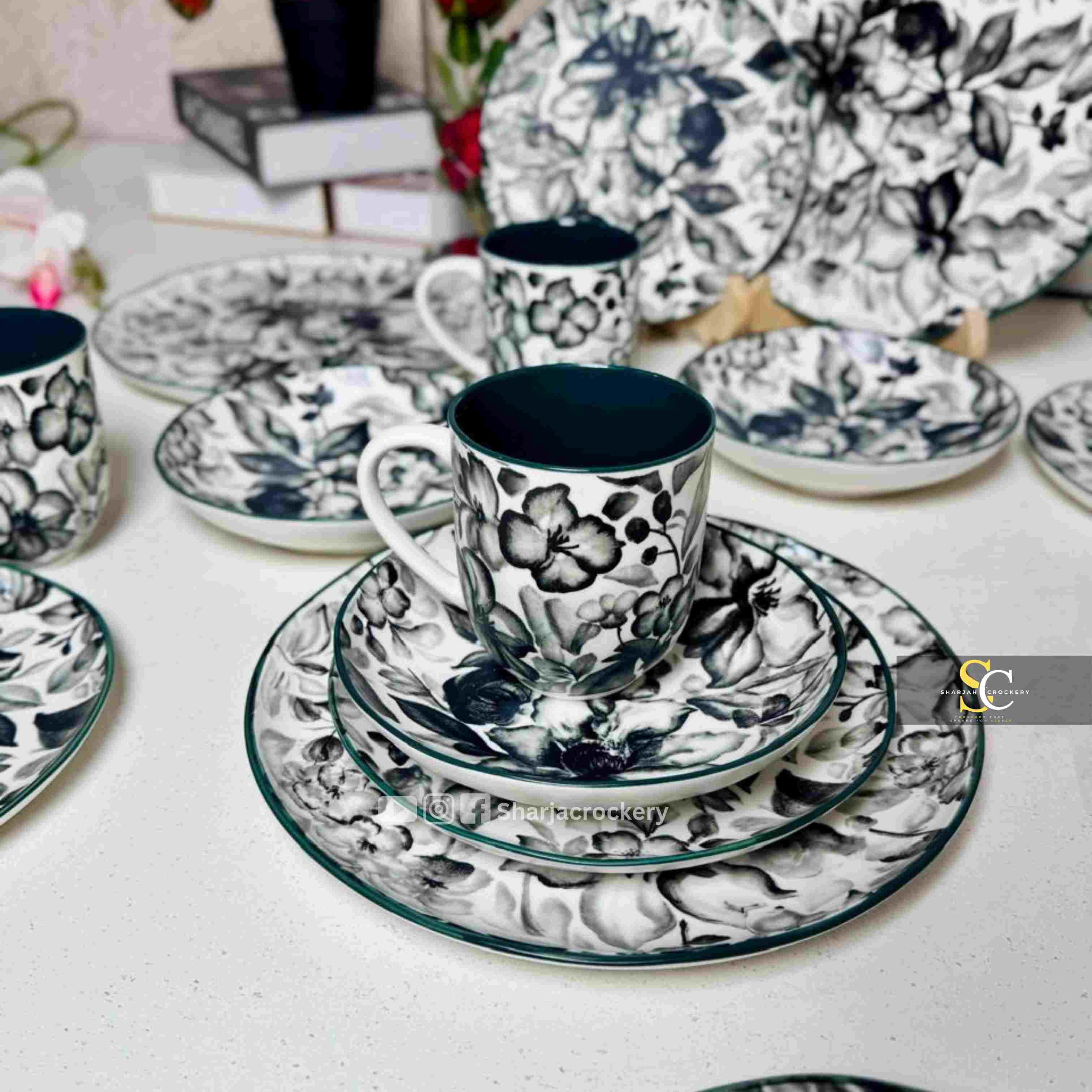 6-Piece Breakfast Sets  Cherry Delight & Monochrome Floral
