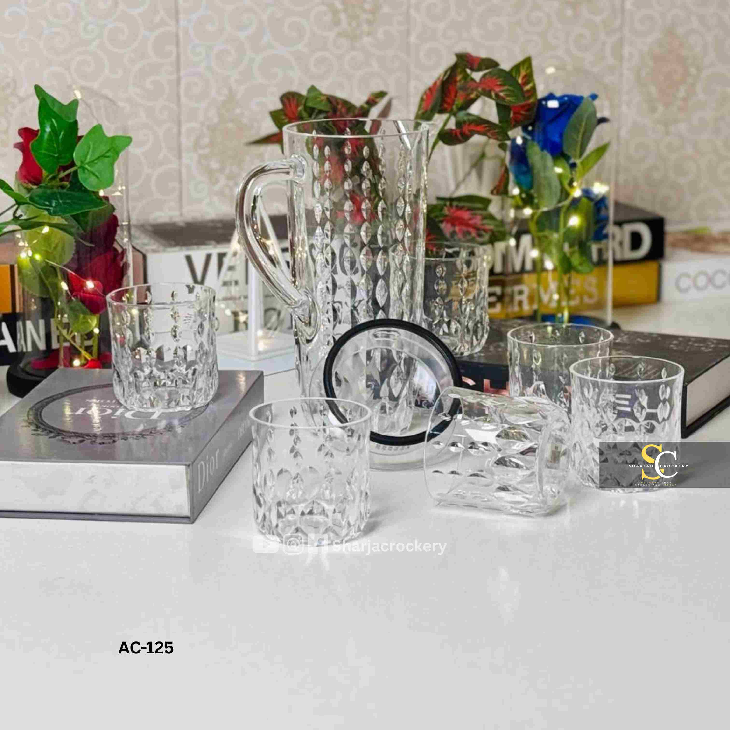 7-Piece Acrylic Water Set (Jug & 6 Glasses)