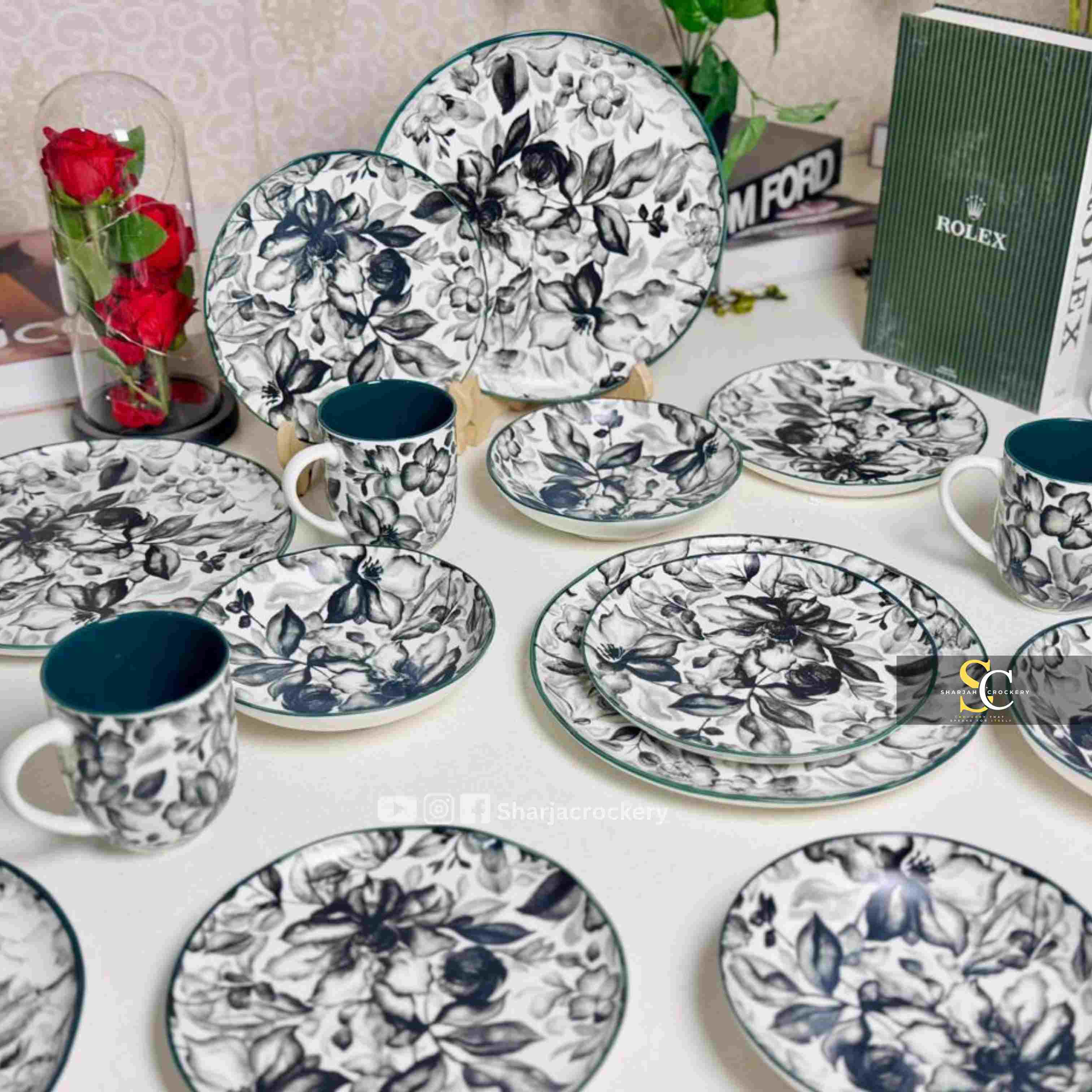6-Piece Breakfast Sets  Cherry Delight & Monochrome Floral